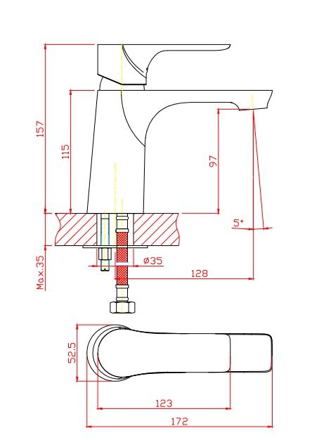 Смеситель для раковины Orange Aristo M19-021b